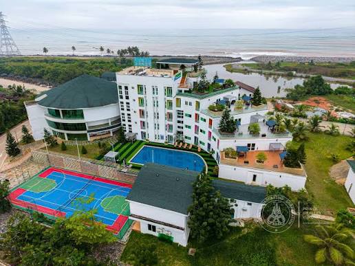 Aerial view of The Grove Essipong Beach Resort, Takoradi